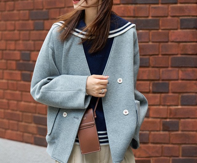 グレースウェットショートコート|コート|秋スタイル|Sora-1615