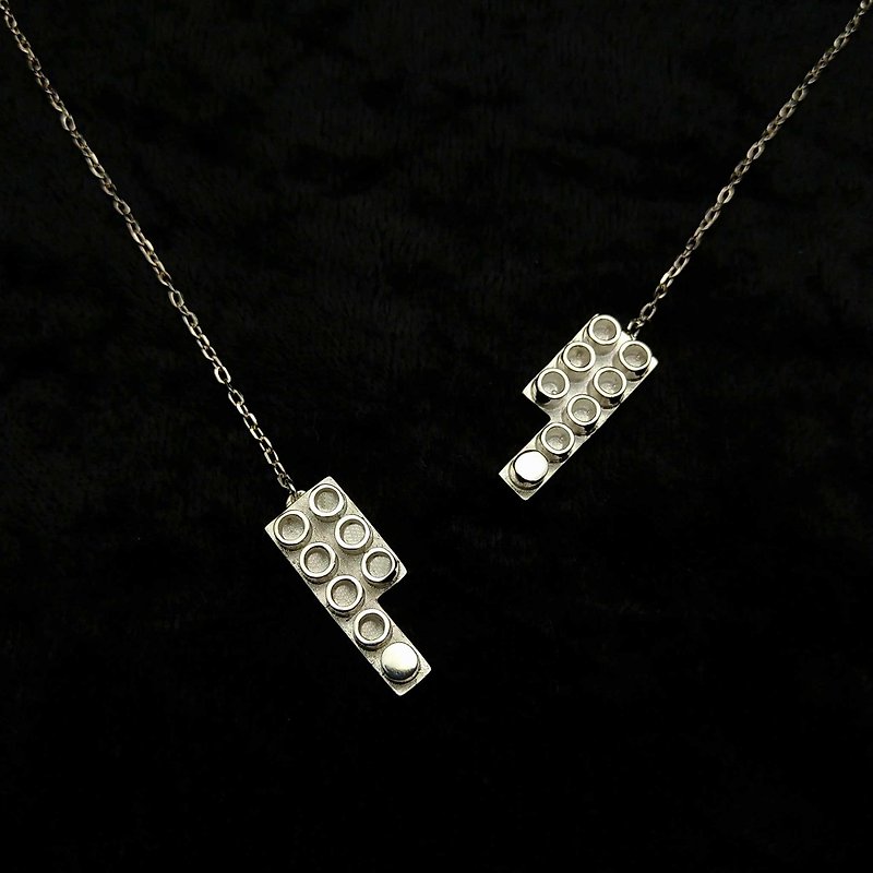 Original silver jewelry | Building Block Fun - Necklaces - Sterling Silver Silver