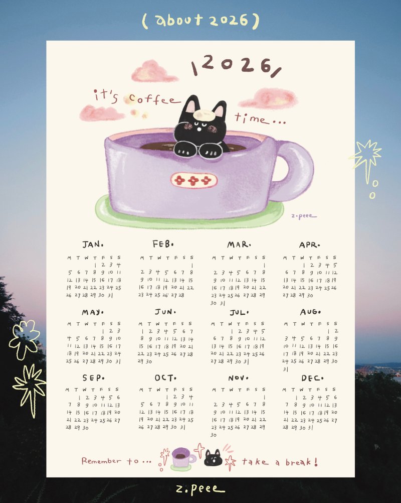 2026年曆大海報 : 小狗的日常呢喃 - 日曆/月曆/年曆 - 紙 