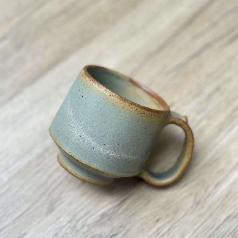 淺藍釉手工小陶杯 - 咖啡杯/馬克杯 - 陶 藍色