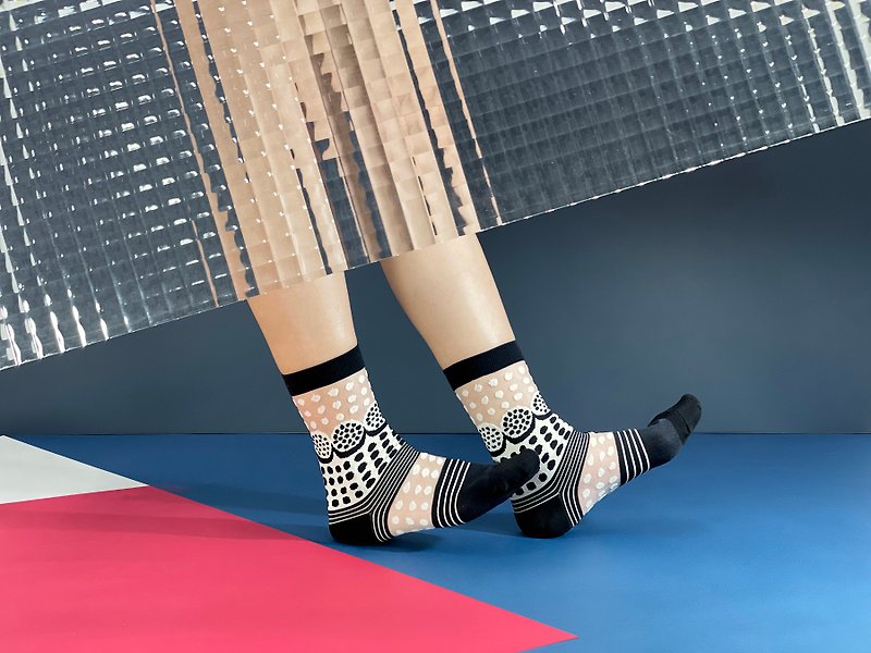 Punch Card Black Sheer Socks | Transparent See-through Socks | Fun Socks