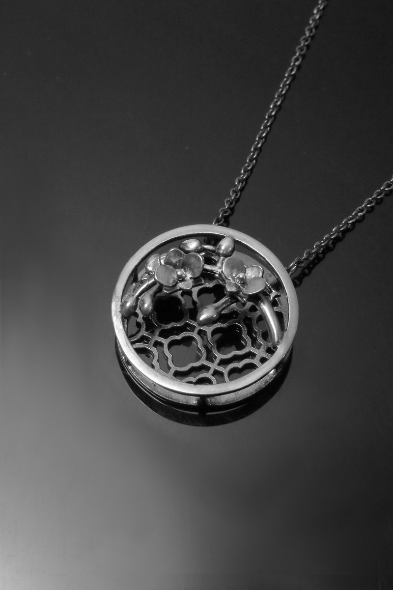 Classical Series / Window and Flower Series-Orchid / 925 Silver/ Designer's Limited Edition - Necklaces - Other Metals Silver