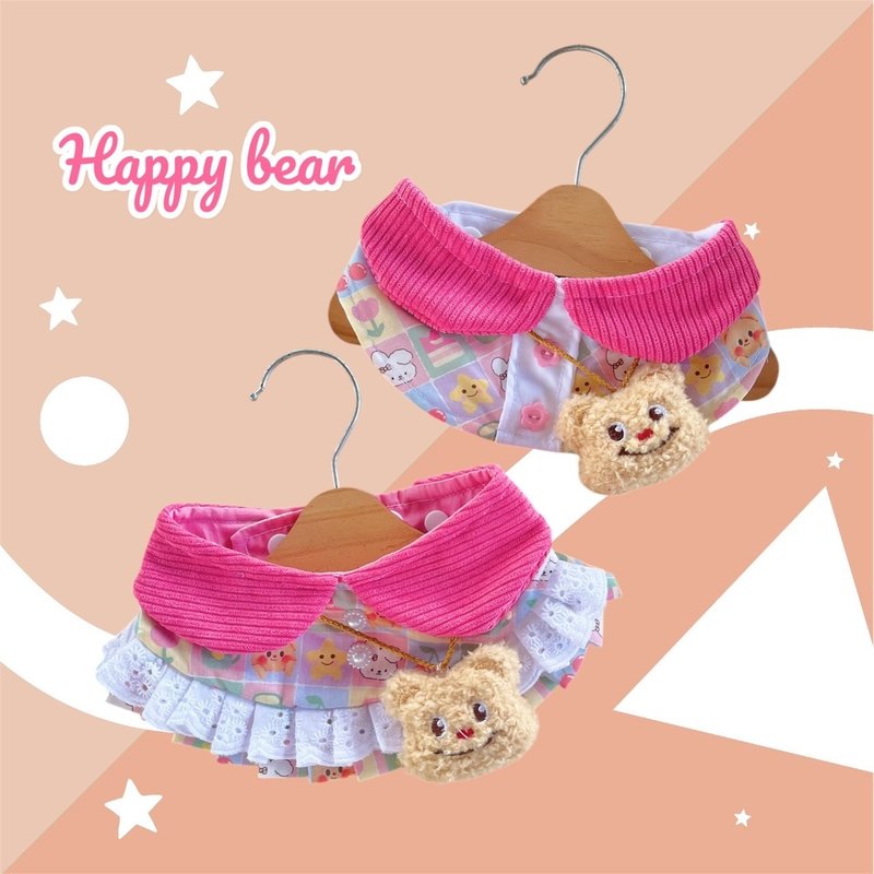 Collar pet, Handmade scarf, Pink Butter Bear Collection. - 項圈/牽繩 - 棉．麻 粉紅色