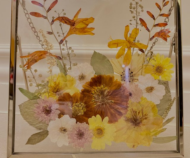 押し花フォトフレーム/押し花デコレーション/フラワー