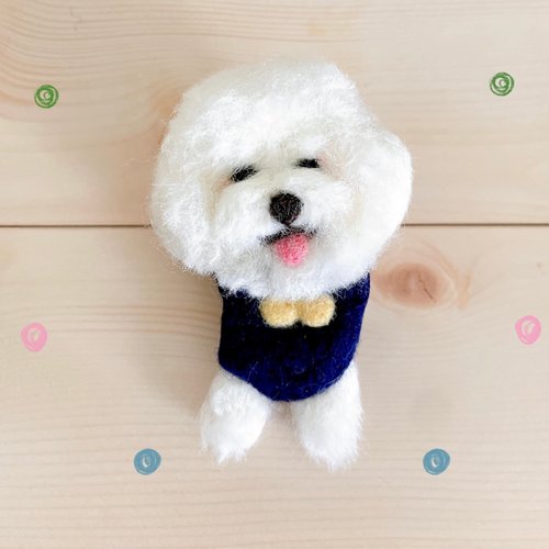 Ponlamb 小澎羊 Handmade & 羊毛氈 【只有一件】羊貓氈 / 比熊犬 / 胸針 / 別針