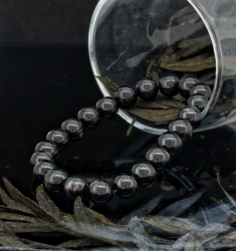 金運石 8.5mm 水晶手錬 ( Hypersthene crystal bracelet ) - 手鍊/手環 - 水晶 
