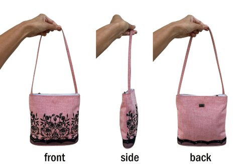 ANASUI アナスイ ピンク レザー 花柄 ショルダーバッグ ANNA SUI」のスクエアショルダーバッグ、ミニサイズ、花プリント