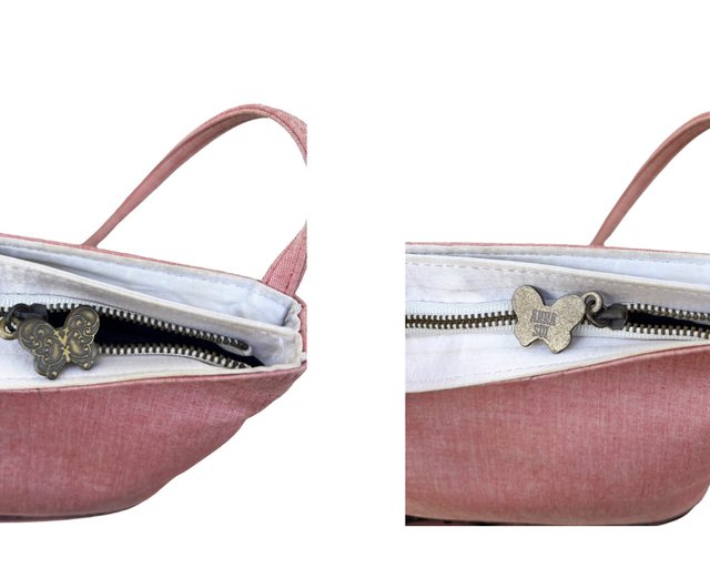 ANNA SUI Mini Shoulder bag, pink with black florals printed
