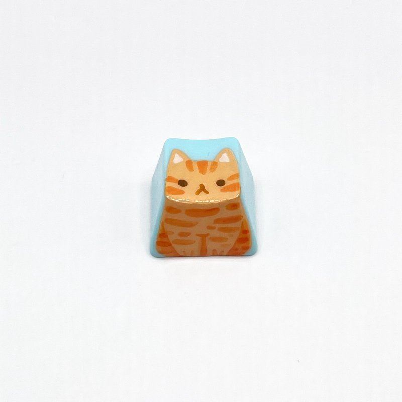 OEM Keycap ginger cat - light blue - 電腦配件 - 塑膠 藍色