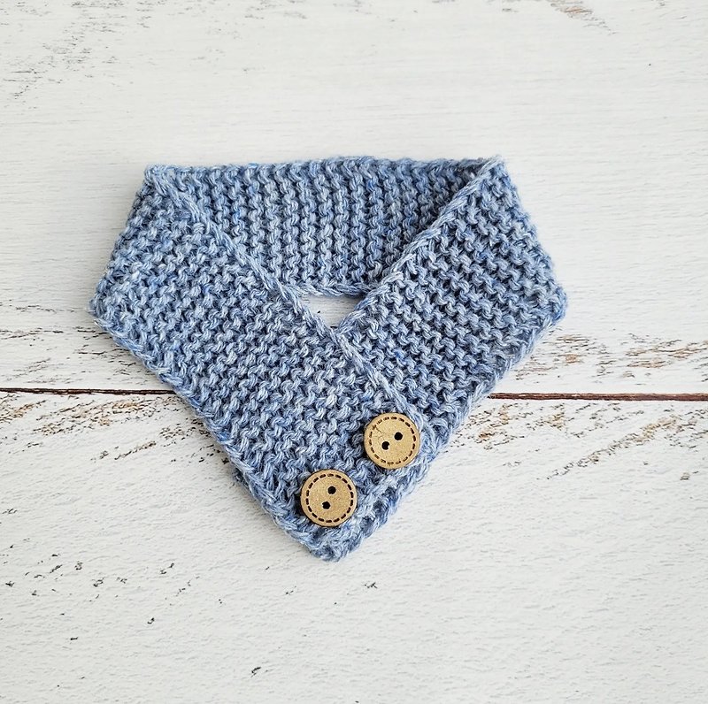 Light Blue Pet Scarf/Hand Knitted/Pet Accessories/Cats/Dogs - Clothing & Accessories - Wool 