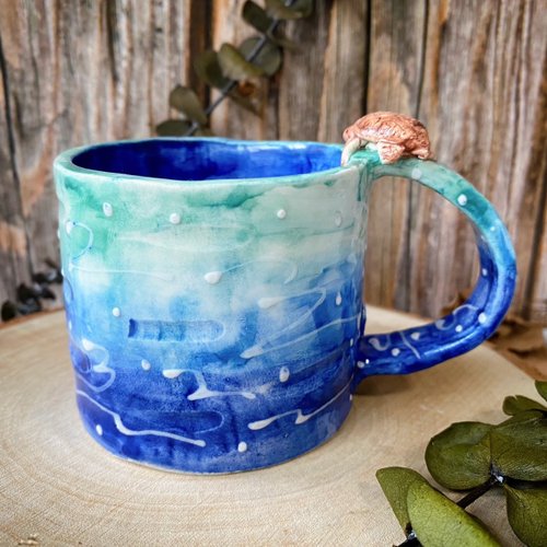 フジタチサト　海の生物デザイン陶器カップ フジタチサト 海の生物デザイン陶器カップ フジタチサト 海の生物