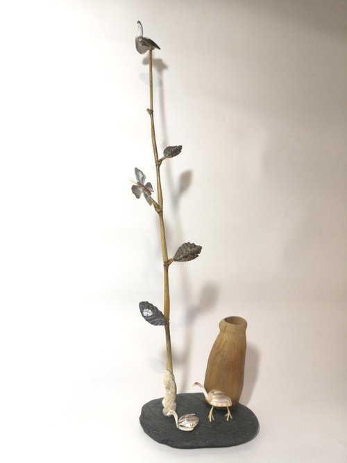 Dadsartwork【原●始】 -筆筒樹- 手作筆筒 竹筆筒 造型筆筒 石頭藝品 原石擺飾