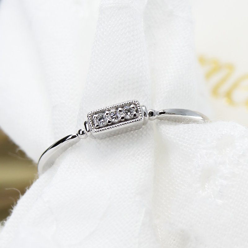 Platinum diamonds ring PT950, April birthstone, Made in HK - แหวนทั่วไป - เพชร ขาว