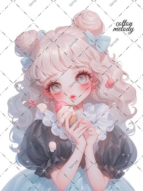 cotton-melody original sticker no.1611 人物ステッカー オリジナルステッカー 人物ステッカー 女の子ステッカー オリジナル人物ステッカー