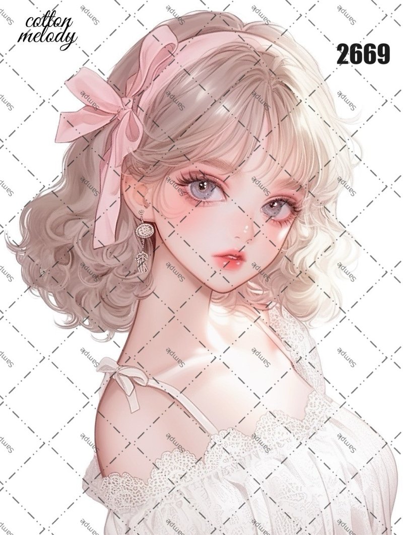 original sticker no.2669 人物ステッカー オリジナルステッカー オリジナル人物ステッカー 装飾ステッカー cotton melody - 貼紙 - 紙 