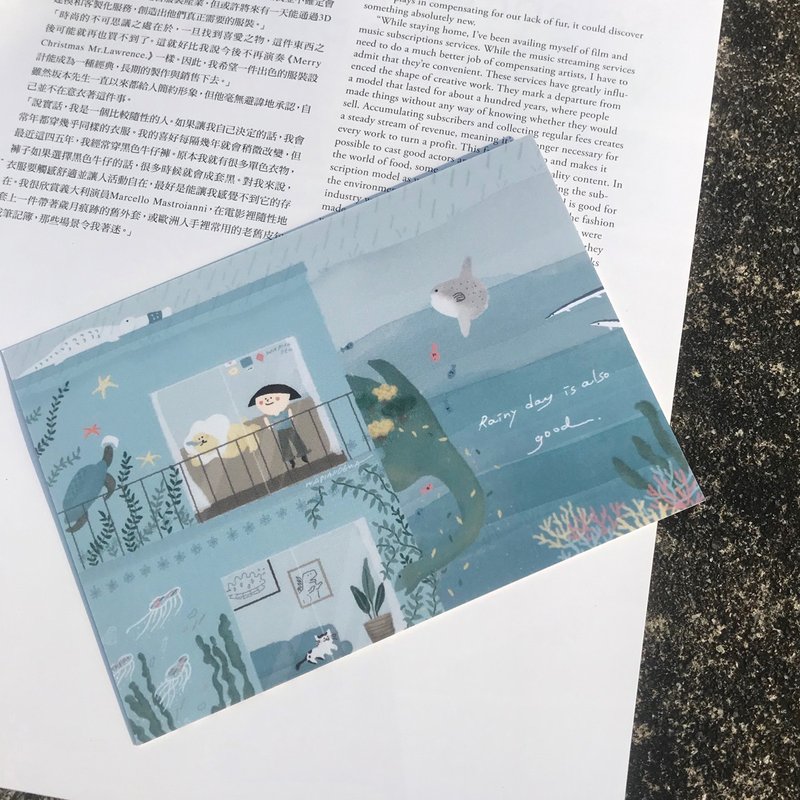 Rainy day is also good 明信片 - 卡片/明信片 - 紙 藍色