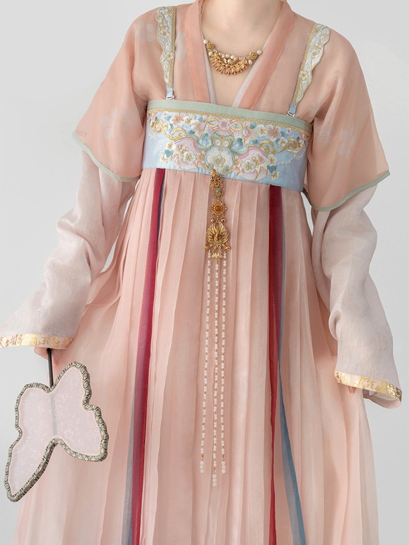 清平安乐汉服 醉春烟唐褙子齐胸襦裙套装 - 洋裝/連身裙 - 聚酯纖維 多色