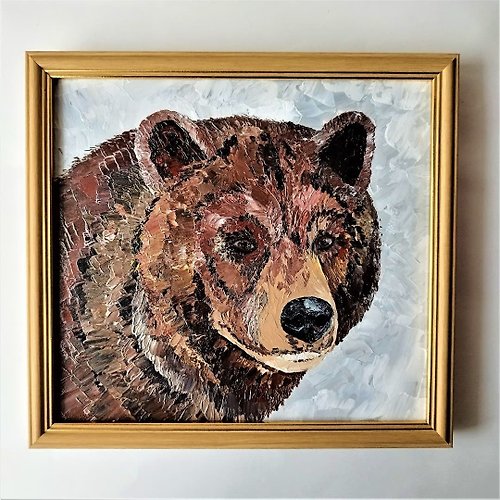 Artpainting Bear painting, Original animal art, Grizzly bear modern wall decor art