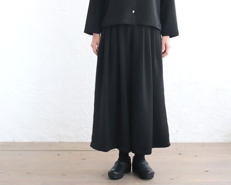 Pinkoi Proxy Purchase - Skirt-like wide pants (black) PT18 - Women's Pants - Cotton & Hemp 