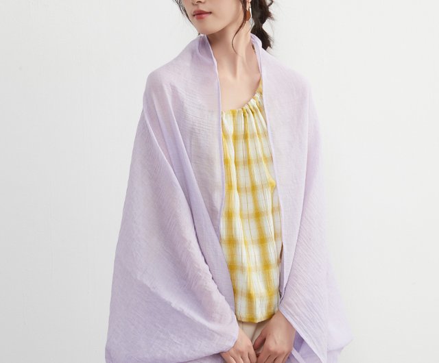 2-way sheer cotton blend cardigan, stole, cover-up for protection from the  sun, foldable for easy storage