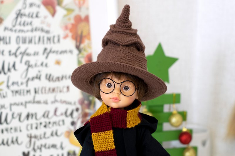 Harry Potter Costume for Paola Reina doll, Siblies doll (33 cm/13 inch) - ของเล่นเด็ก - ผ้าฝ้าย/ผ้าลินิน สีนำ้ตาล