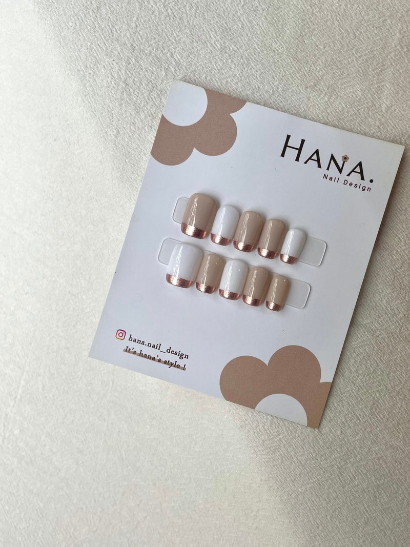Hana手作-純手工穿戴甲/鏡面法式/氣質款 - 指甲油/指甲貼 - 其他材質 白色