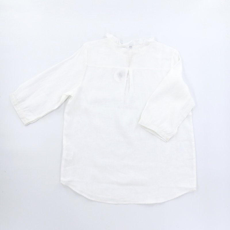 1819 Linen Top-White - เสื้อผู้หญิง - ผ้าฝ้าย/ผ้าลินิน ขาว