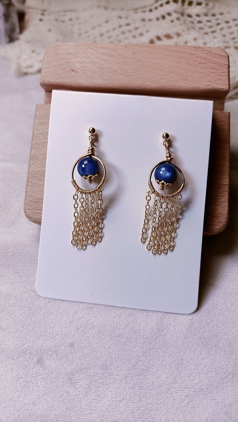 14k Stud Stone Earrings - Necklaces - Crystal Blue