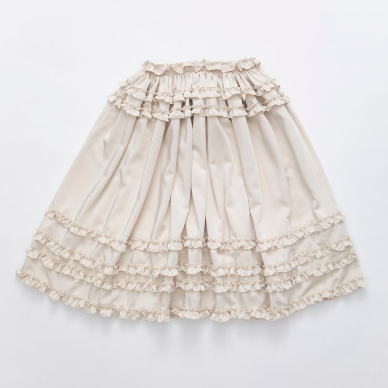 Ruffle skirt - 裙子/長裙 - 聚酯纖維 白色