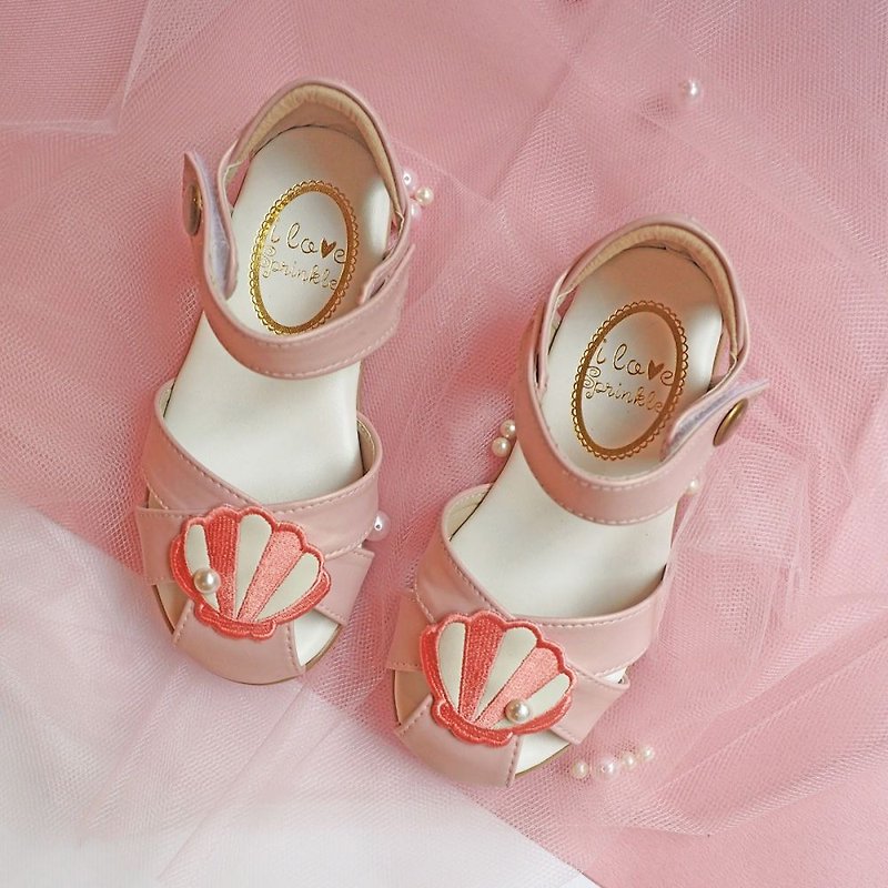 其他人造纖維 男/女童鞋 粉紅色 - Nicole 珍珠粉貝殼涼鞋