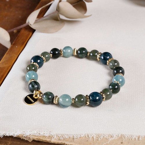 Hanhan Jewelry 綠髮晶 藍綠晶 磷灰石 綠龍晶 手鍊 天然礦石水晶