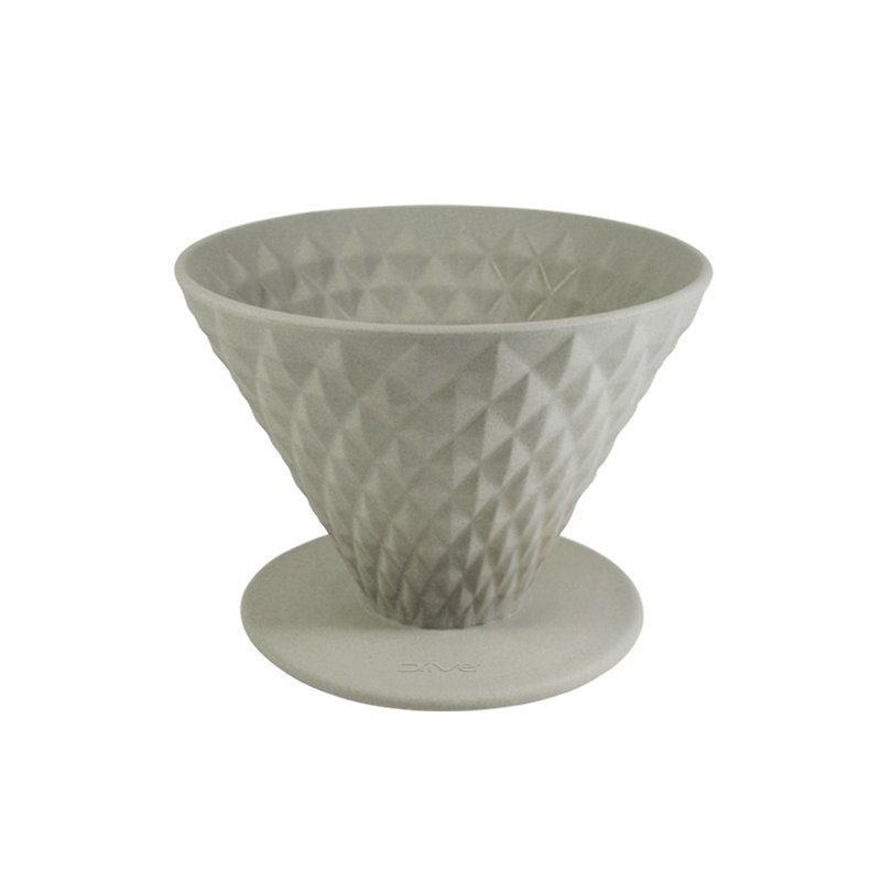 Driver made ceramic filter cup 1-2cup-mash - เครื่องทำกาแฟ - ดินเผา สีเทา