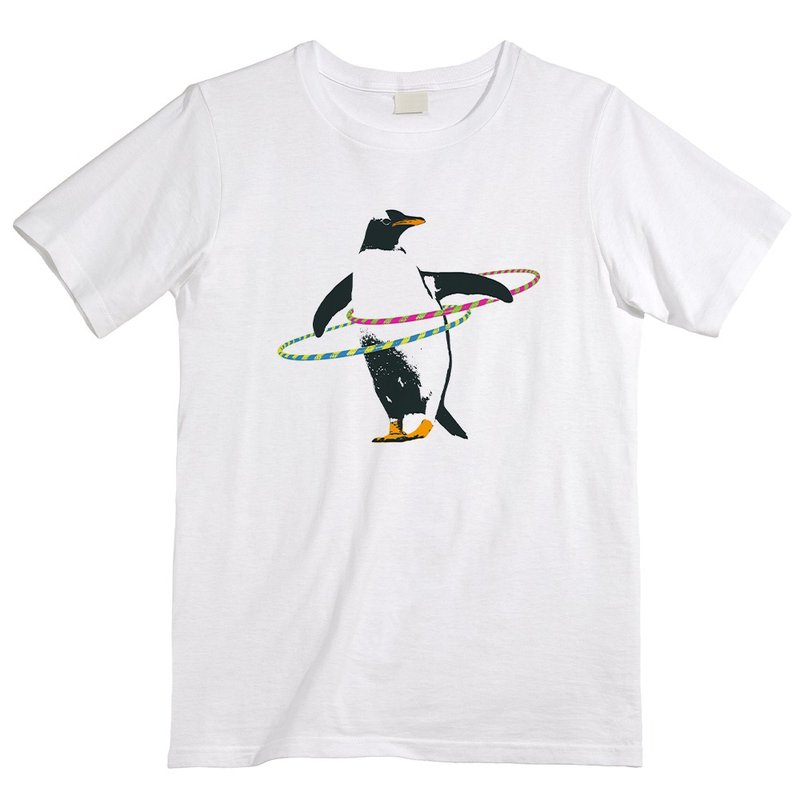 Tシャツ / Diet penguin - 男 T 恤 - 棉．麻 白色