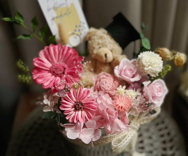 ハグベア ガーベラバケット - プリザーブドフラワーギフト/テーブル