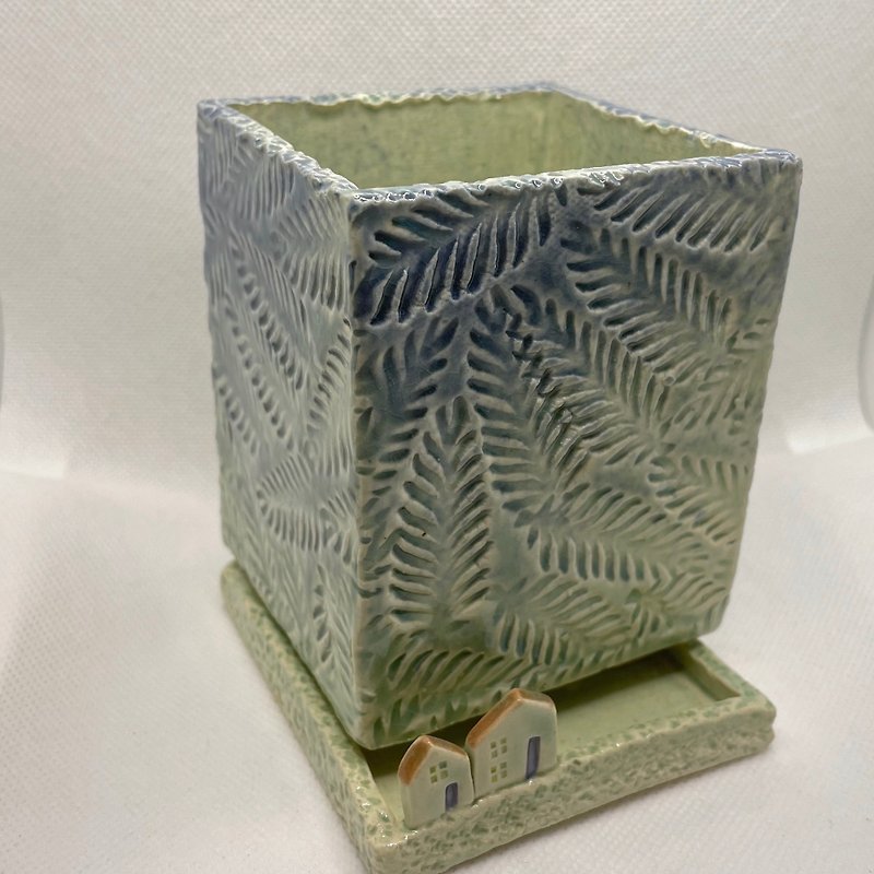 陶瓷花盆 - 花瓶/陶器 - 陶 綠色