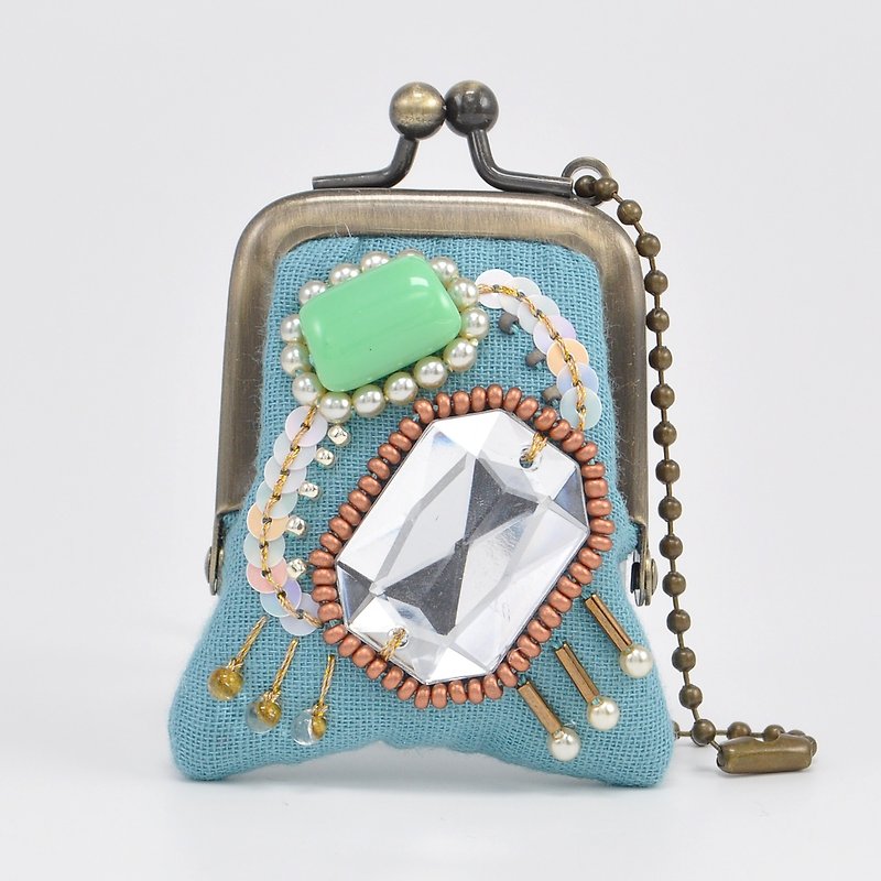 tiny purse for rings and pill,coins,accessories,bag charm purse blue purse 48 - กระเป๋าเครื่องสำอาง - ผ้าฝ้าย/ผ้าลินิน สีน้ำเงิน