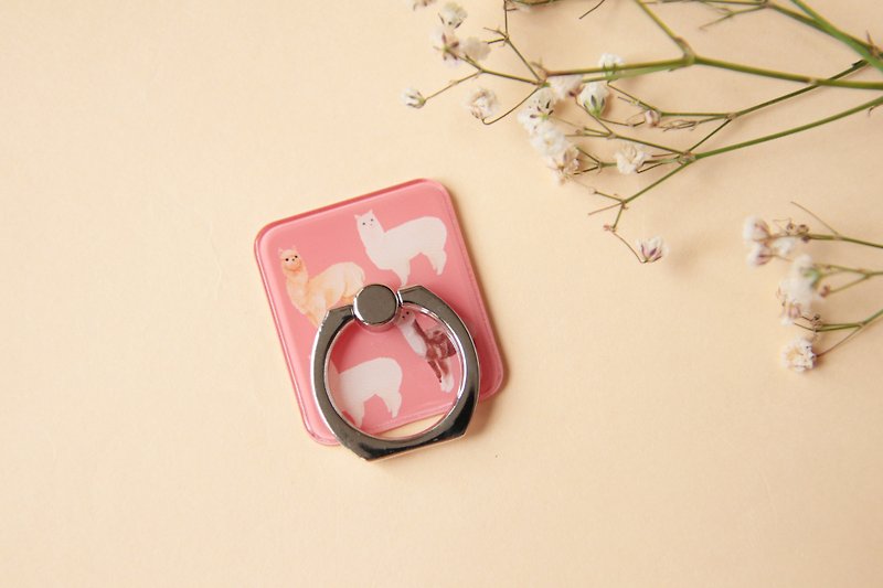 草泥馬 羊駝 指環扣 手機支架 - 手機/平板支架 - 壓克力 粉紅色