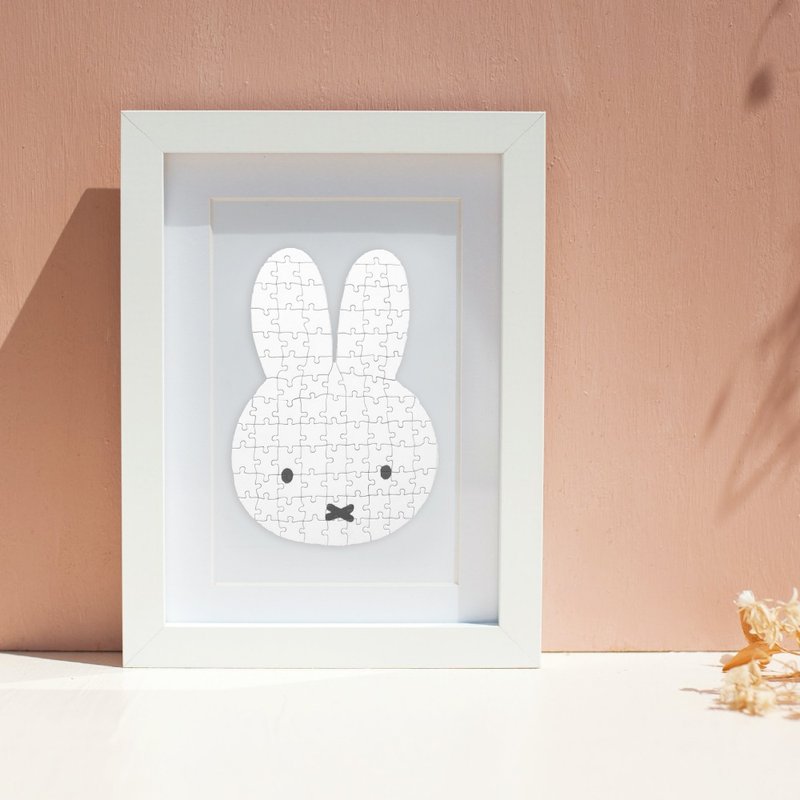 MIFFY Authorized | Miffy Rabbit Big Face Canned Wooden Puzzle (91pcs) - เกมปริศนา - ไม้ ขาว