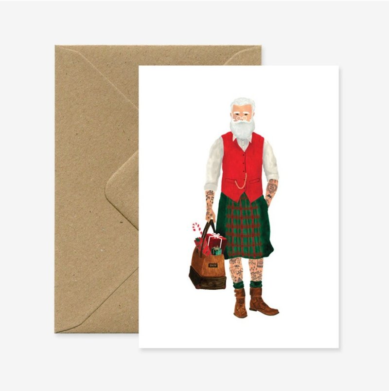 Stylish Santa Claus Christmas Card - การ์ด/โปสการ์ด - กระดาษ 