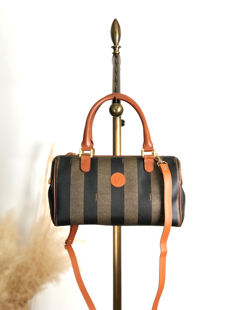 【Direct from Japan Luxury Pre-owned Bag】FENDI PEEKABOO Shoulder Bag Brown PVC Leather 2-way Mini Boston Vintage bcg8zs - กระเป๋าแมสเซนเจอร์ - วัสดุกันนำ้ สีนำ้ตาล