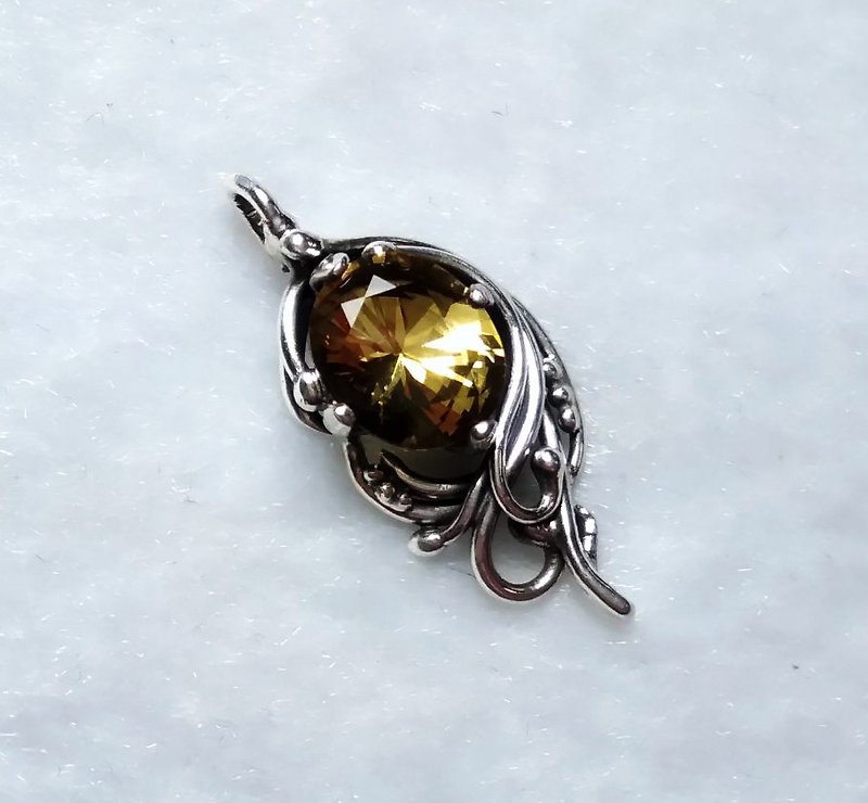 [Gemstone series] gold beryl design fall - Necklaces - Gemstone Yellow