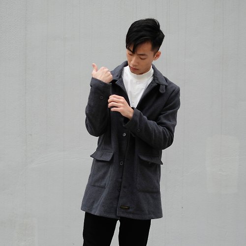 Boysnextdoor 2021新款 秋冬長版毛絨大衣 Wool Long Coat /簡約/情侶服/純色