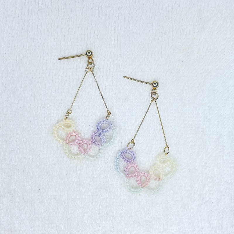 Handmade Tatting Earrings - ต่างหู - ผ้าฝ้าย/ผ้าลินิน หลากหลายสี