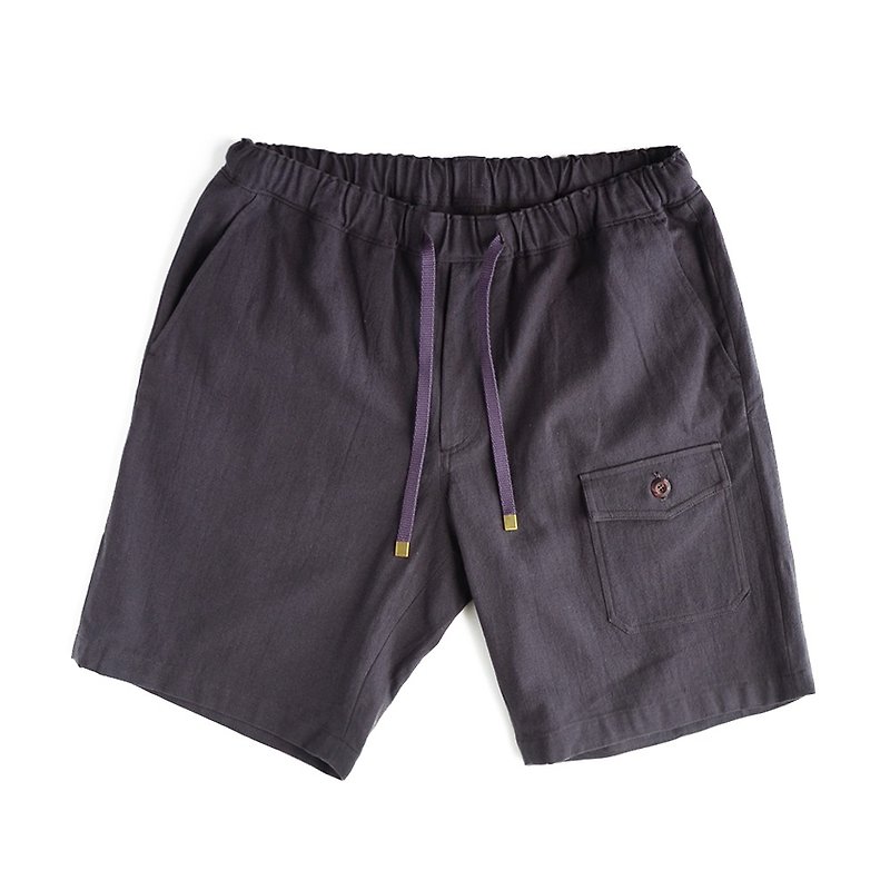 Japanese washed cotton and linen shorts - Men's Pants - Cotton & Hemp Khaki