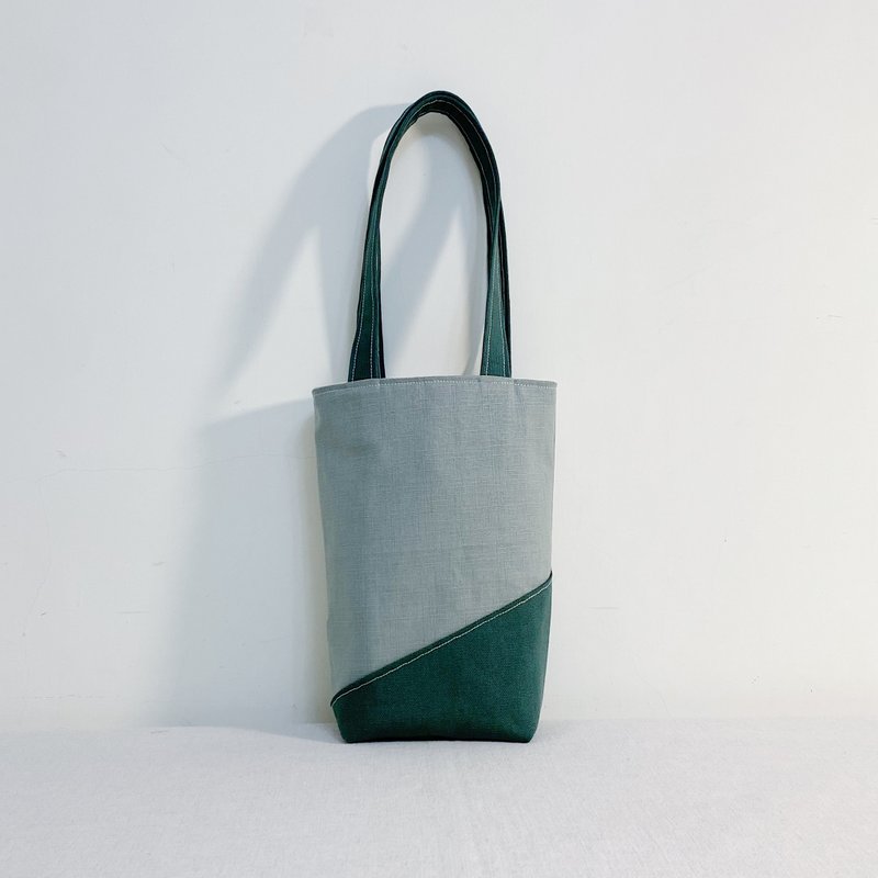 Ready-to-Gift Winter Pine Grey Beverage Tote Bag – Your Everyday Companion (Includes Christmas Gift Packaging) - Beverage Holders & Bags - Cotton & Hemp Green