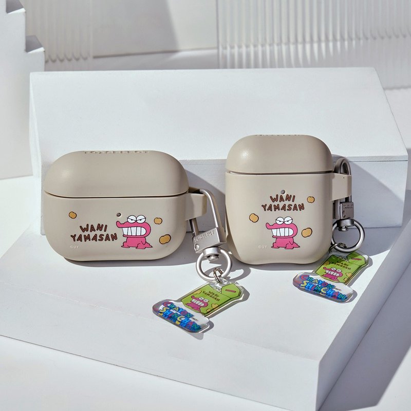 蠟筆小新鱷魚阿山強悍防摔AirPods保護套(附吊飾) - AirPods/耳機保護套 - 塑膠 多色
