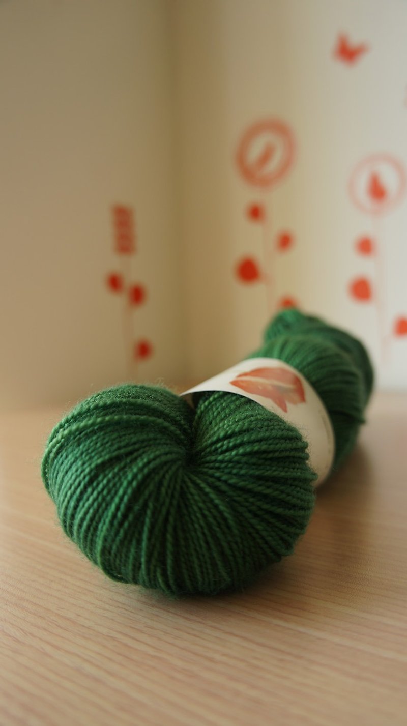 Hand dyed thread. Green Forest (HT) - Knitting, Embroidery, Felted Wool & Sewing - Wool Green