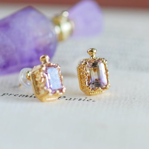 Ametrine Perfume Bottle Motif Earrings [Made-to-Order] - Shop Doublemoon  Jewelry Earrings & Clip-ons - Pinkoi