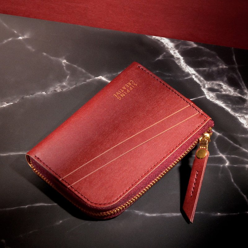 Coin Purse_Burgundy Red - กระเป๋าสตางค์ - กระดาษ สีแดง