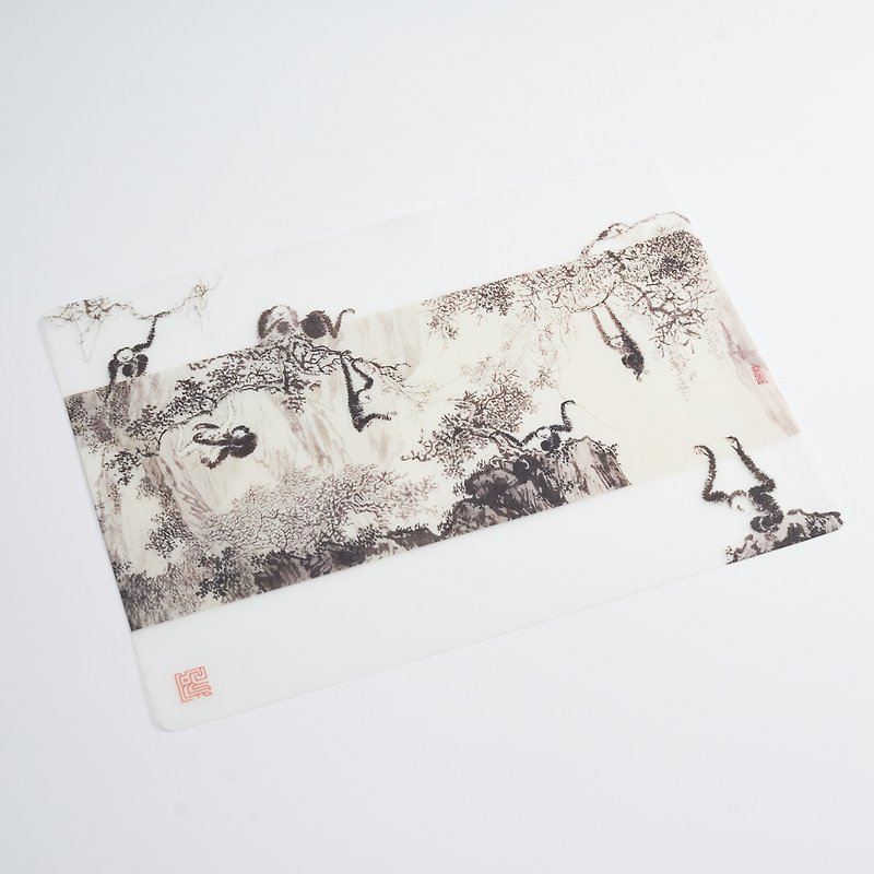 Shi Bo 公認 | 十猿の絵が描かれたシリコーンプレースマット (十猿の絵、溥新社) - ランチョンマット - シリコン 多色